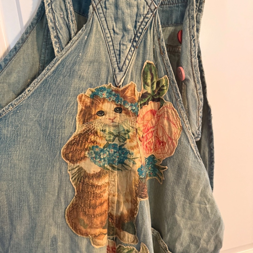 Magnolia Pearl "Floral Kitty" Overalls - Brand New! - Picture 14 of 15